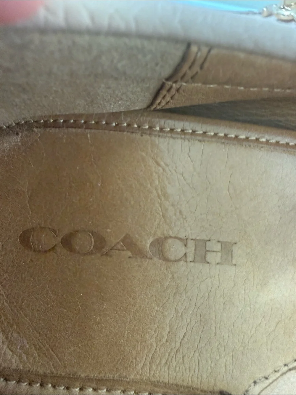 Coach 10 Classic Women's Tan Leather Driving Loafers Gold Bit Hardware Preppy